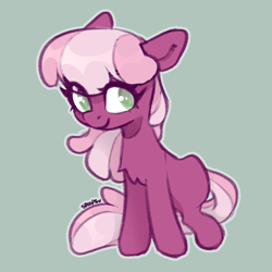 Size: 2402x2402 | Tagged: safe, artist:itsspoops, cheerilee, earth pony, pony, g4, cheeribetes, chest fluff, cute, eye clipping through hair, female, mare, missing cutie mark, no pupils, shading, solo, tail, two toned mane, two toned tail