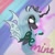 Size: 1024x1024 | Tagged: safe, artist:kujivunia, princess cadance, queen chrysalis, changeling, changeling queen, g4, bust, changeling wings, curved horn, female, head only, heart, holiday, horn, implied shining armor, portrait, smiling, solo, valentine, valentine's day, wings