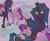 Size: 1700x1400 | Tagged: safe, artist:abbytabbys, princess cadance, queen chrysalis, alicorn, changeling, pony, series:chrysalis' diary, g4, female, hug, infidelity, lesbian, ship:cadalis, shipping, text