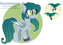 Size: 4600x3300 | Tagged: safe, artist:kazziepones, oc, oc:nightingale dusk, bat pony, pony, female, jewelry, mare, necklace, solo