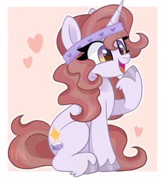 Size: 1911x2048 | Tagged: safe, artist:cinnamontee, oc, pony, unicorn, g4, female, headband, horn, mare, solo