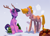 Size: 2100x1500 | Tagged: safe, artist:naafreelanceartist, twilight sparkle, oc, oc:naa, earth pony, pony, unicorn, g4, calendar, candle, chest fluff, christmas, christmas tree, clothes, costume, duo, fake antlers, female, halloween, halloween costume, holiday, jack-o-lantern, mare, pumpkin, sitting, tree, unicorn twilight