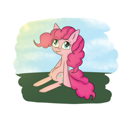 Size: 1280x1280 | Tagged: safe, artist:emma63194nr, pinkie pie, earth pony, pony, g4, female, sitting