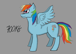 Size: 7016x4960 | Tagged: safe, artist:700kgbenchpress, rainbow dash, pegasus, pony, g4, female, mare, solo, spread wings, wings