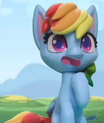 Size: 3140x3716 | Tagged: safe, rainbow dash, g4, g4.5, my little pony: stop motion short, cute, shocked