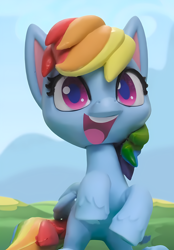 Size: 2708x3880 | Tagged: safe, rainbow dash, g4, g4.5, my little pony: stop motion short, cute, smiling