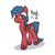 Size: 950x950 | Tagged: safe, artist:ossilia flawol, derpibooru exclusive, oc, oc:red (someponys disillusion), fanfic:someponys disillusion, g4, bandage, blue mane, bruised, coat markings, fanfic art, green eyes, injured, red coat, ruffled hair, solo