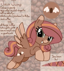 Size: 1284x1430 | Tagged: safe, artist:edgelordhedgelord, oc, oc only, oc:java jump, pegasus, pony, female, mare, solo