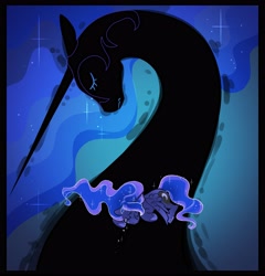 Size: 3936x4096 | Tagged: safe, artist:opalacorn, nightmare moon, princess luna, alicorn, g4, crying, ethereal mane, outdoors, royalty, sad, starry mane