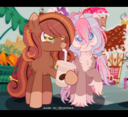 Size: 2576x2360 | Tagged: safe, artist:dymonaz, artist:space_disaster, oc, oc only, oc:aura glow, oc:java jump, pegasus, pony, unicorn, base used, female, horn, mare