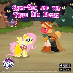 Size: 1080x1080 | Tagged: safe, gameloft, big macintosh, fluttershy, earth pony, pegasus, g4