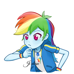 Size: 1080x1080 | Tagged: safe, artist:jidian51450, rainbow dash, human, equestria girls, g4, simple background, white background