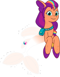 Size: 3499x4430 | Tagged: safe, sunny starscout, seapony (g4), g5, my little pony: tell your tale, official, spirit of adventure, spoiler:g5, spoiler:my little pony: tell your tale, spoiler:tyts02e35, .ai available, .svg available, female, mane stripe sunny, mare, simple background, smiling, solo, svg, transparent background, vector