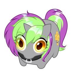 Size: 3514x3520 | Tagged: safe, artist:rrd-artist, oc, oc only, oc:frenzy nuke, pony, unicorn, collar, glowing, glowing eyes, horn, lying down, meme, no thoughts head empty, ponyloaf, prone, simple background, solo, transparent background