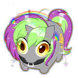 Size: 3514x3520 | Tagged: safe, artist:rrd-artist, oc, oc only, oc:frenzy nuke, pony, collar, glowing, glowing eyes, lying down, meme, no thoughts head empty, ponyloaf, prone, solo