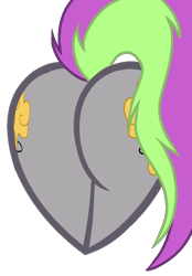 Size: 556x798 | Tagged: artist needed, safe, oc, oc:frenzy nuke, pony, base used, butt, butt only, emoji, heart butt, plot, solo, tail