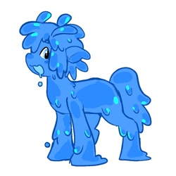 Size: 1030x1030 | Tagged: safe, artist:clarissasbakery, earth pony, goo, goo pony, original species, pony, g4, floppy ears, goo (inanimate insanity), goo ponified, inanimate insanity, male, open mouth, open smile, ponified, simple background, smiling, solo, species swap, stallion, white background