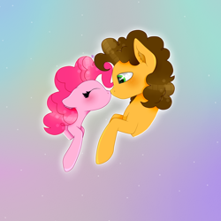 Size: 2000x2000 | Tagged: safe, artist:kathepart, cheese sandwich, pinkie pie, g4, blushing, couple, cute, female, love, male, ship:cheesepie, shipping, simple background, straight