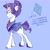 Size: 2048x2048 | Tagged: safe, artist:xian548627, rarity, pony, unicorn, g4, blue background, chinese, female, horn, mare, simple background, smiling, solo, text, translated in the comments