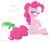 Size: 1211x1016 | Tagged: safe, artist:lullapiies, gummy, pinkie pie, alligator, earth pony, pony, g4, one eye closed, simple background, sitting, smiling, solo, white background, wink