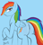 Size: 1280x1325 | Tagged: safe, artist:ensayne, rainbow dash, pegasus, g4, 2012, female, raised hoof, solo