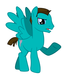 Size: 4661x5344 | Tagged: safe, artist:alicesponycorner, oc, oc only, pegasus, pony, angry, blue eyes, brown mane, buzz cut, hurricane, la haine, male, ponified, short hair, show accurate, simple background, solo, stallion, teal coat, transparent background, vector, very short hair, vincent cassel, vinz, walking