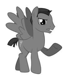 Size: 4661x5344 | Tagged: safe, artist:alicesponycorner, oc, oc only, pegasus, pony, angry, buzz cut, grayscale, hurricane, la haine, male, monochrome, ponified, short hair, show accurate, simple background, solo, stallion, transparent background, vector, very short hair, vincent cassel, vinz, walking, written equestrian