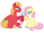 Size: 2880x2160 | Tagged: safe, anonymous artist, big macintosh, fluttershy, earth pony, pegasus, pony, series:fm holidays, g4, alternate hairstyle, champagne glass, cider, duo, duo male and female, female, high res, hoof hold, lidded eyes, lineless, looking at each other, looking at someone, male, mare, no pupils, ship:fluttermac, shipping, short mane, simple background, sitting, smiling, smiling at each other, stallion, straight, toasting, transparent background