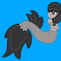 Size: 2000x2000 | Tagged: safe, artist:jadeharmony, octavia melody, mermaid, equestria girls, g4, base used, bra, crossed arms, cute, female, mermaidized, seashell, seashell bra, smiling, solo, species swap, swimming, tavibetes, underwater, water