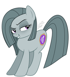 Size: 852x938 | Tagged: safe, artist:invader-madness, marble pie, earth pony, pony, fanfic:muffins, g4, >:), fanfic art, lidded eyes, looking back, simple background, solo, transparent background