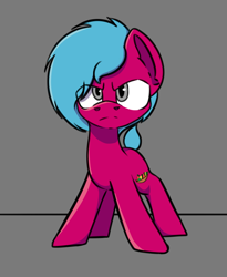 Size: 626x765 | Tagged: safe, artist:cotarsis, oc, oc only, pony, angry, gray background, looking at you, simple background, solo