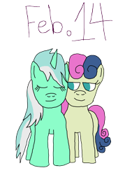 Size: 3000x4183 | Tagged: safe, artist:ktd1993, bon bon, lyra heartstrings, sweetie drops, earth pony, pony, unicorn, g4, duo, duo female, female, holiday, horn, lesbian, mare, ship:lyrabon, shipping, simple background, transparent background, valentine's day