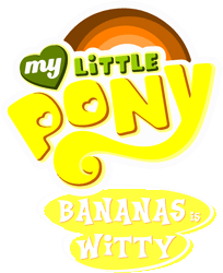 Size: 1000x1227 | Tagged: safe, artist:mod wit, edit, oc, oc:bananas wit, g4, askbananaswit, logo, logo edit, logo parody, my little pony logo, my little pony: friendship is magic logo, no pony, parody, simple background, transparent background, vector