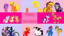 Size: 3426x1954 | Tagged: safe, artist:captainponyboy1999, apple bloom, big macintosh, scootaloo, sugar belle, sweetie belle, oc, oc:bright star, oc:captain ponyboy, oc:drago, oc:firey ratchet, oc:flare spark, oc:ghost pony, oc:light reading, oc:oliver spade, oc:peach blossom, oc:princess kincade, oc:sunshine, oc:train track, g4, cutie mark crusaders, female, hearts and hooves day, holiday, male, valentine's day