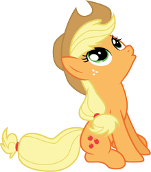 Size: 3000x3414 | Tagged: safe, artist:cloudy glow, applejack, g4, my little pony: friendship is magic, the return of harmony, applejack's hat, cowboy hat, female, hat, looking up, simple background, solo, transparent background, vector