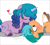 Size: 587x527 | Tagged: safe, artist:lightningchaserarts, edit, hitch trailblazer, izzy moonbow, earth pony, pony, unicorn, g4, g5, cropped, duo, duo male and female, eyes closed, fanfic, fanfic art, fanfic cover, female, g5 to g4, generation leap, heart, horn, kiss on the lips, kissing, lying down, male, mare, prone, ship:moontrail, shipping, simple background, stallion, straight