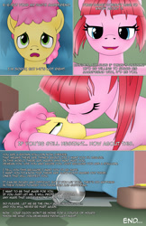 Size: 1989x3072 | Tagged: safe, artist:anonymousandrei, derpibooru exclusive, li'l cheese, pacific glow, earth pony, pony, comic:life of li'l cheese, g4, bad parenting, bed, bedroom, colt, comic, duo, female, foal, indoors, kiss on the lips, kissing, looking at each other, looking at someone, male, mare, older, older pacific glow, step-parent and step-child, stepmother