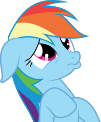 Size: 3000x3624 | Tagged: safe, artist:dashiesparkle, rainbow dash, pony, g4, floppy ears, pouting, simple background, solo, transparent background, vector