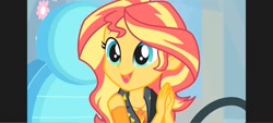 Size: 1600x720 | Tagged: safe, edit, edited screencap, screencap, sunset shimmer, human, driving miss shimmer, equestria girls, g4, my little pony equestria girls: choose your own ending, solo