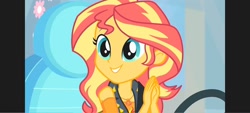 Size: 1600x720 | Tagged: safe, edit, edited screencap, screencap, sunset shimmer, human, driving miss shimmer, equestria girls, g4, my little pony equestria girls: choose your own ending, female, solo