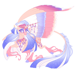 Size: 5500x5300 | Tagged: safe, artist:gigason, oc, oc:venus, alicorn, pony, absurd resolution, colored wings, female, mare, multicolored wings, simple background, solo, transparent background, wings