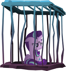 Size: 1200x1306 | Tagged: safe, artist:cirillaq, starlight glimmer, pony, g4, cage, simple background, solo, transparent background, vector