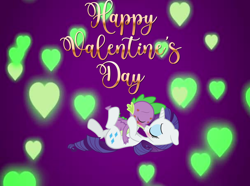 Size: 966x717 | Tagged: safe, artist:georgegarza01, rarity, spike, dragon, pony, unicorn, g4, blushing, cute, daaaaaaaaaaaw, duo, eyes closed, female, floppy ears, hearts and hooves day, holiday, horn, kiss mark, kiss on the lips, kissing, lipstick, lying down, male, mare, on back, raribetes, ship:sparity, shipping, song in the description, spikabetes, straight, valentine's day, valentine's day 2025, valentine's day picture, winged spike, wings