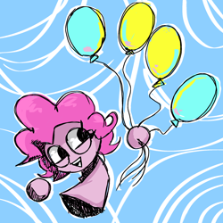 Size: 2048x2048 | Tagged: safe, pinkie pie, g4, balloon, happy, high res, sprunki, sprunkified