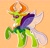 Size: 2048x1958 | Tagged: safe, artist:squididdlee, thorax, changedling, changeling, g4, male, open mouth, open smile, orange background, raised hoof, simple background, smiling, solo, spread wings, wings