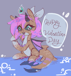 Size: 750x800 | Tagged: safe, oc, oc only, merpony, original species, shark, shark pony, siren, creator:welcome home sweetea, female, holiday, mare, ponysona, project:harmony-ko!, siren oc, text, valentine's day