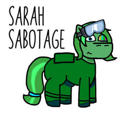 Size: 1280x1280 | Tagged: safe, artist:josephthedumbimpostor, oc, oc only, oc:sarah sabotage, earth pony, among us, earth pony oc, rule 85, simple background, white background