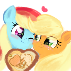 Size: 3072x3072 | Tagged: safe, artist:dulldi, applejack, rainbow dash, g4, female, lesbian, ship:appledash, shipping