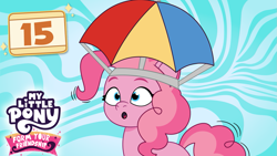 Size: 1281x720 | Tagged: safe, artist:prixy05, pinkie pie, earth pony, pony, my little pony: form your friendship, g4, female, hat, mare, solo, umbrella hat