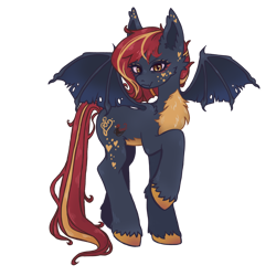 Size: 1280x1280 | Tagged: safe, artist:kkenyo, oc, oc only, oc:nightingale ode, bat pony, bat pony oc, female, simple background, solo, transparent background